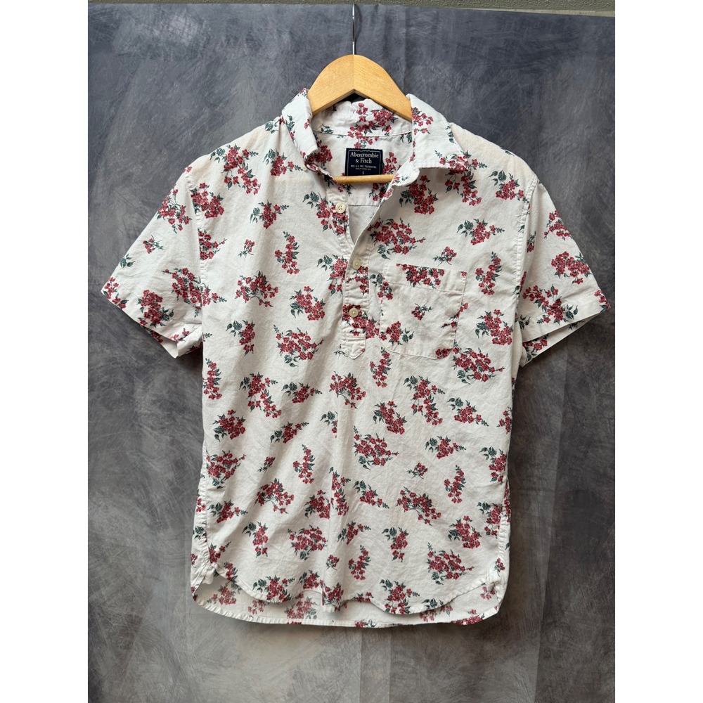 Abercrombie & Fitch Mens Small Cottage Core‎ Floral Short Sleeve Popover Shirt